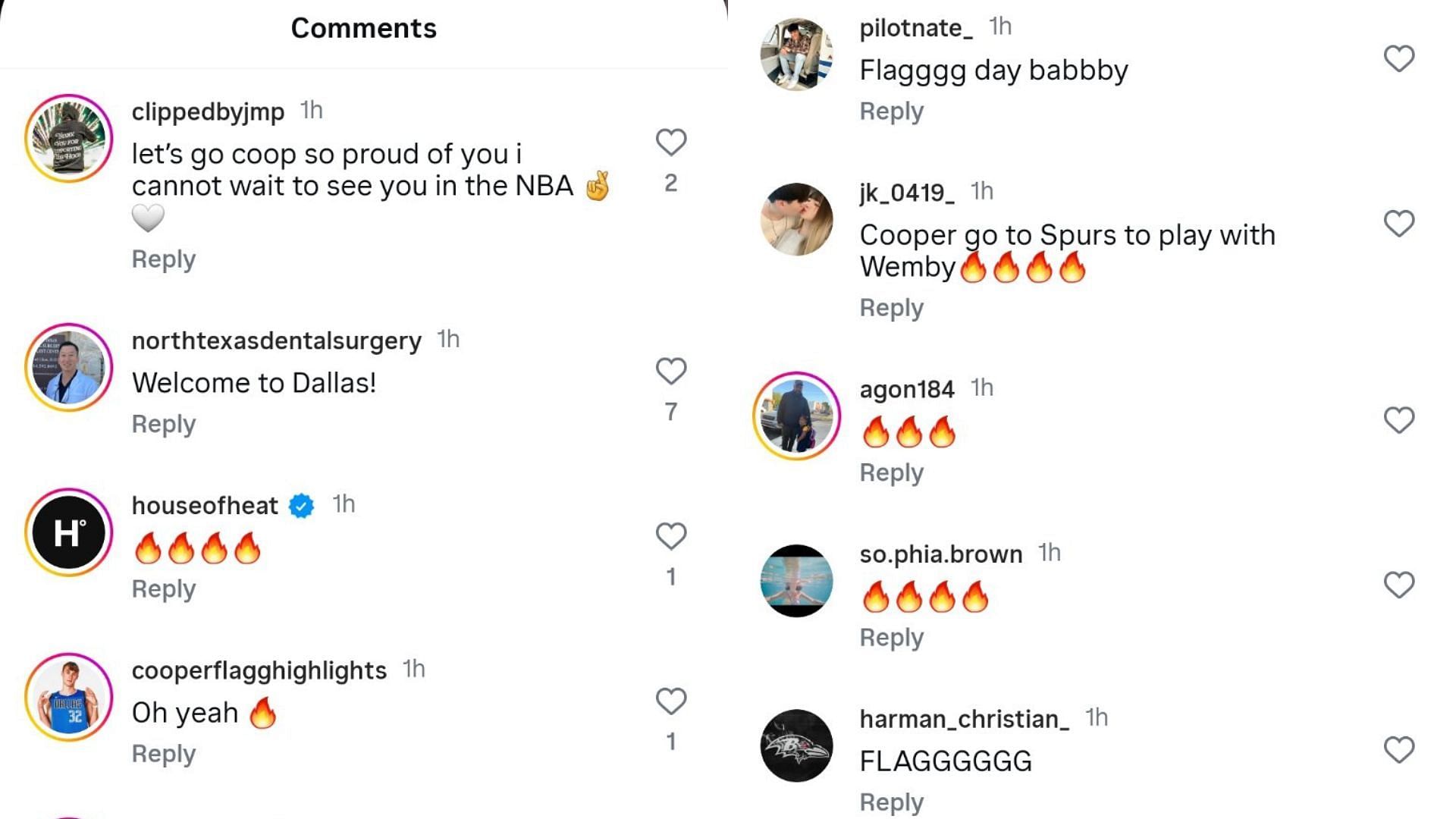 Fans reacted on Instagram to New Balance's tribute to Flagg ahead of the 2025 NBA Draft. Source: Instagram/@newbalancebasketball